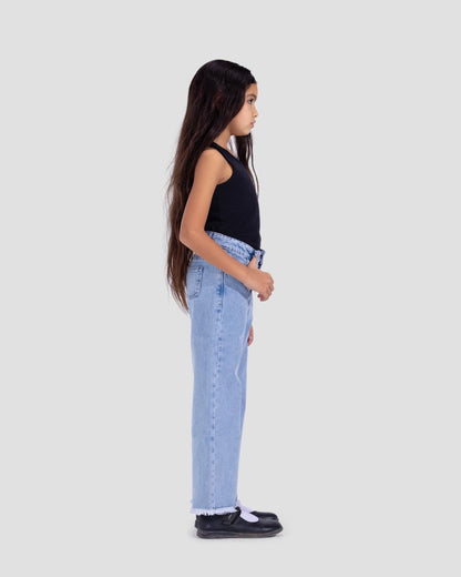 Basic wide-leg Kids Jeans In Light Blue