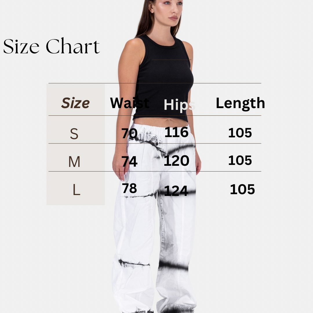 PARACHUTE WHITE PANTS "with front black lines"