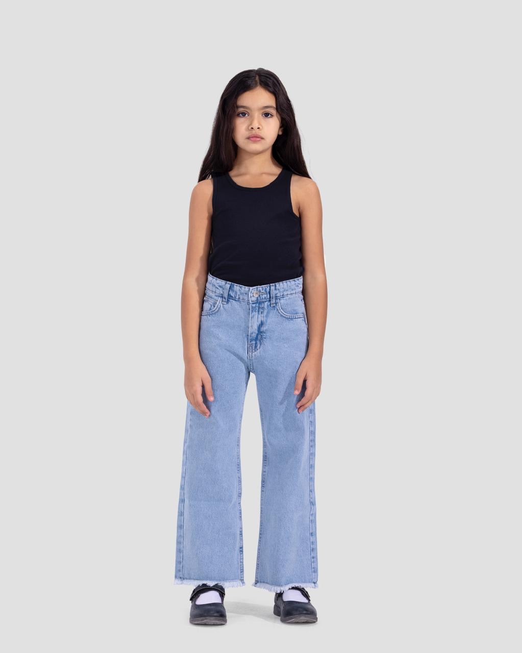 Basic wide-leg Kids Jeans In Light Blue