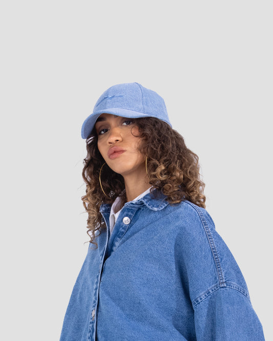 cap fashion style - washed light blue