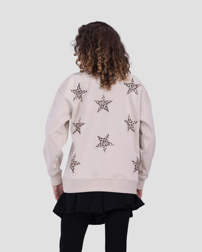 Leopard Stars sweater In Beige