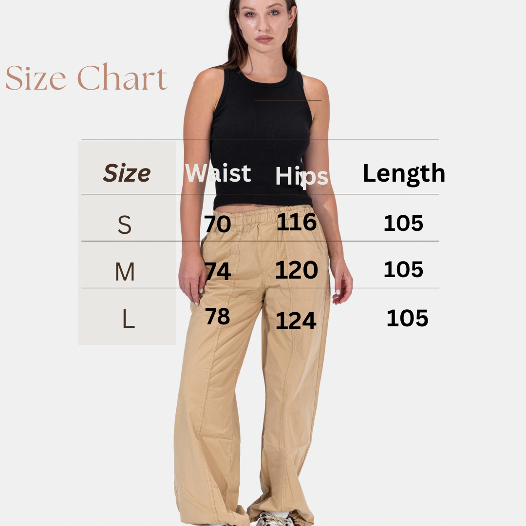 PARACHUTE PANTS IN BEIGE