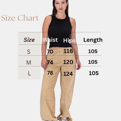 PARACHUTE PANTS IN BEIGE