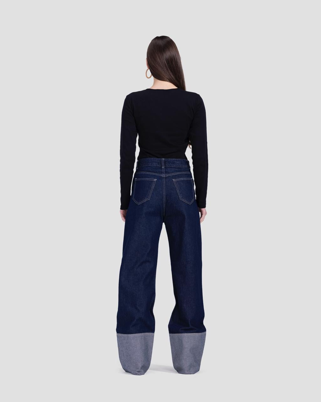 New Fold up indigo jeans