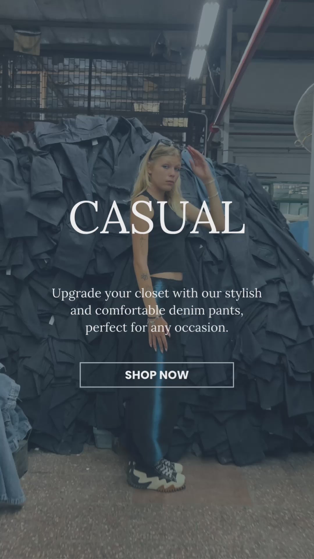 Load video: NEW COLLECTION OF DENIM PANTS AND COOL TOPS